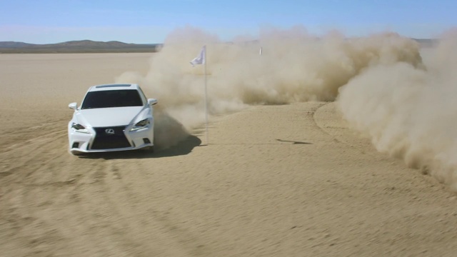 Video Reference: Land vehicle, Vehicle, Car, Rallycross, Natural environment, Automotive design, Dust, World rally championship, Sand, Landscape