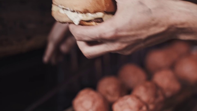 Video Reference: Hand, Food, Mouth, Finger, Cuisine, Dish, Comfort food, Person