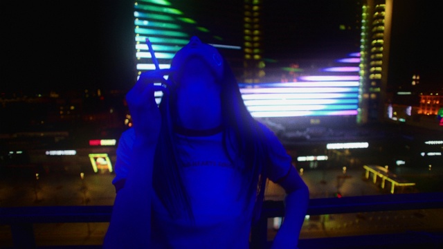 Video Reference: Blue, Light, Lighting, Neon, Electric blue, Night, Visual effect lighting, Fun, Technology, Photography