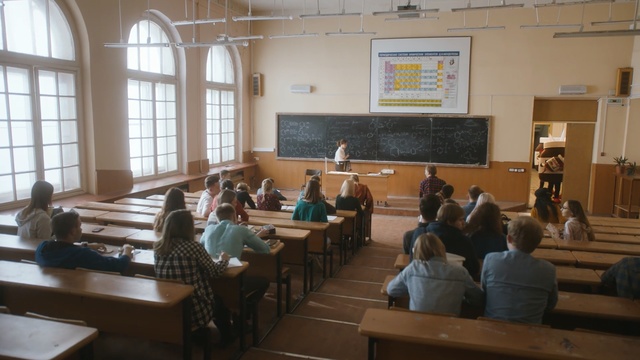 Video Reference: Classroom, Class, Room, Building, Event, Education, Seminar, Lecture, Private school, State school, Person