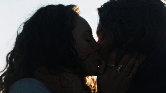 Video Reference: Kiss, Interaction, Love, Romance, Human, Sky, Black hair, Photography, Long hair, Gesture