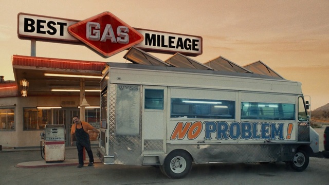 Video Reference: vehicle, car, motor vehicle, food truck, truck, commercial vehicle, automotive exterior, Person