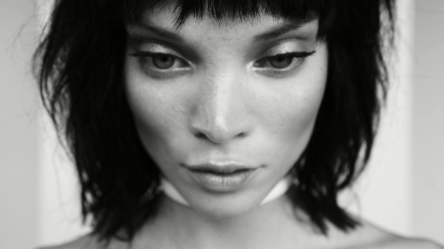 Video Reference: eyebrow, hair, face, black and white, beauty, nose, monochrome photography, human hair color, chin, cheek