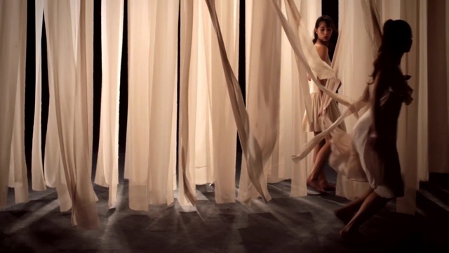 Video Reference: Curtain, Photograph, Dress, Textile, Fashion, Interior design, Gown, Stage, Window treatment, Photography