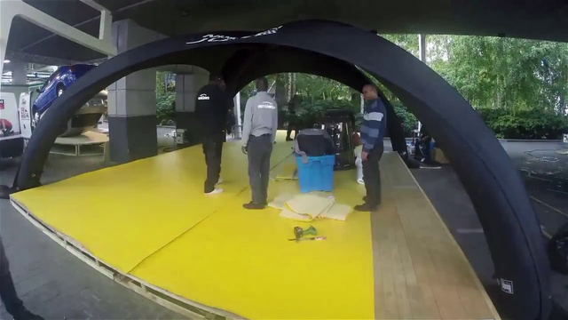 Video Reference: Yellow, Tent, Leisure, Photography, Compact car, Person