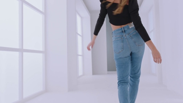 Video Reference: Clothing, Jeans, White, Waist, Blue, Denim, Shoulder, Fashion, Standing, Leg