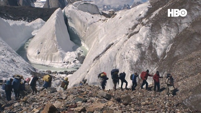 Video Reference: Mountainous landforms, Geological phenomenon, Mountain, Glacial landform, Mountaineering, Moraine, Mountaineer, Geology, Mountain range, Glacier, Person
