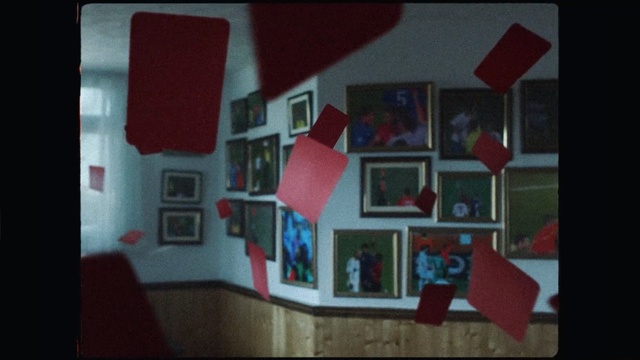 Video Reference: red, home, house, window, art, Person