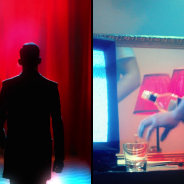 Video Reference: Blue, Red, Light, Room, Magenta, Art, Photography, Electric blue, Display device, Shadow