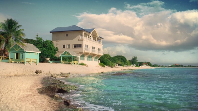 Video Reference: water, villa, landscape, ocean, sky, vacation, shore, beach, sea, travel, river, island, coast, lake, tree, summer, tourism, resort