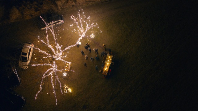 Video Reference: Fireworks, Night, Light, New Years Day, Lighting, Darkness, Event, Midnight, Holiday, New year eve, Person