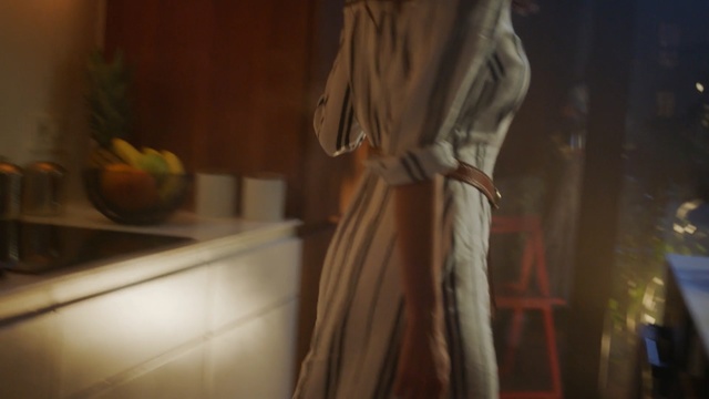 Video Reference: Fashion, Room, Dress, Outerwear, Textile, Art, Statue, Interior design, Plant, Visual arts