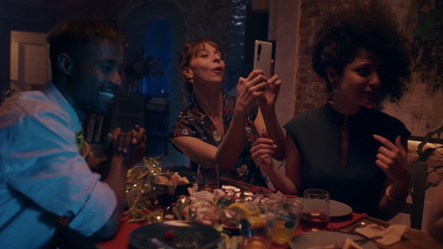 Video Reference: Tableware, Flash photography, Interaction, Fun, Entertainment, Event, Table, Chair, Youth, Drink