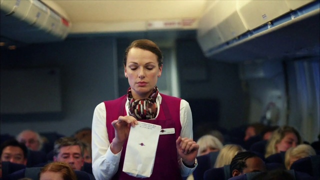 Video Reference: Fashion, Technology, Event, Flight attendant, Speech, Uniform, Person