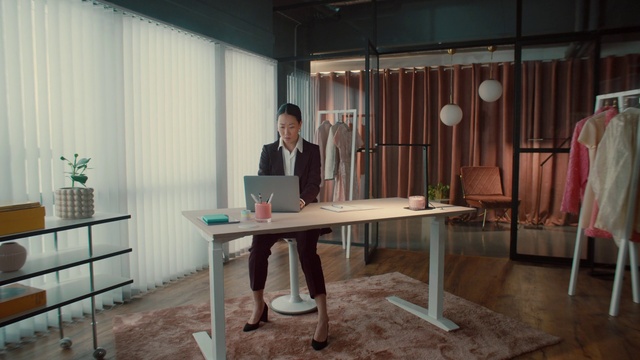 Video Reference: Furniture, Table, Room, Interior design, Desk, Chair, Floor, Curtain, Flooring, Building