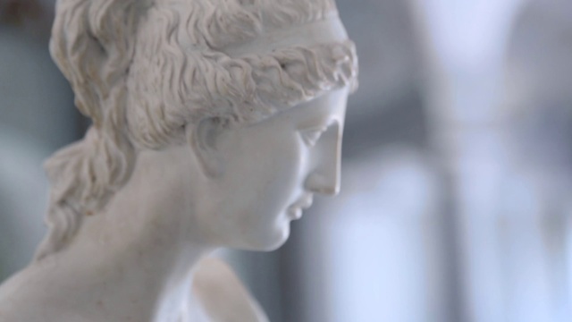 Video Reference: Sculpture, Hair, Classical sculpture, Statue, Art, Chin, Nose, Hairstyle, Cheek, Forehead