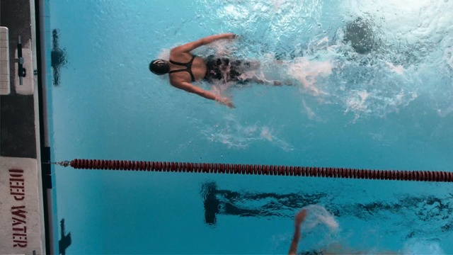 Video Reference: swimming, swimmer, medley swimming, leisure, freestyle swimming, water, water sport, sports, recreation, diving, Person