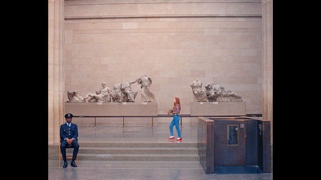 Video Reference: Blue, Standing, Wall, Visual arts, Art, Painting, Person