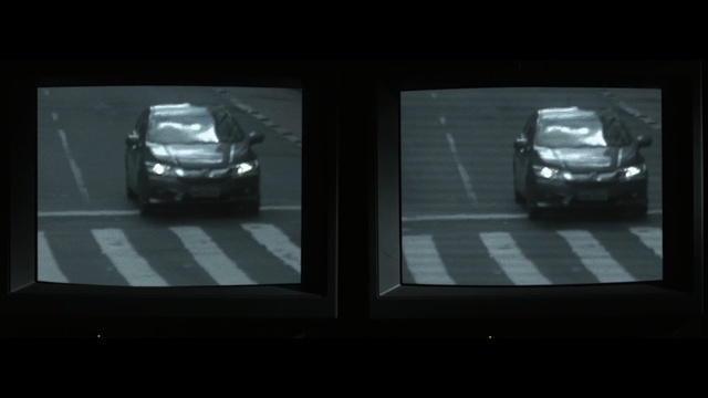 Video Reference: car, motor vehicle, vehicle, technology, mode of transport, automotive design, black and white, light, photography, automotive exterior, Person
