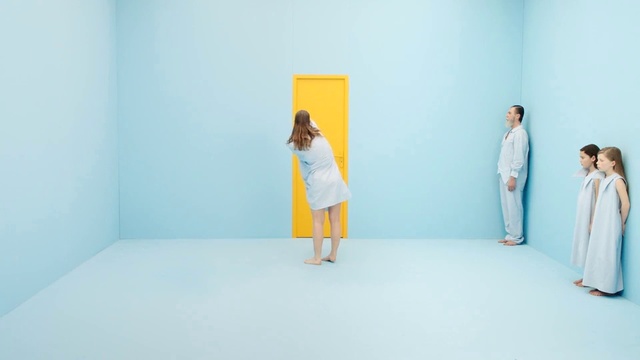 Video Reference: White, Blue, Yellow, Fashion, Room, Textile, Photography, Art