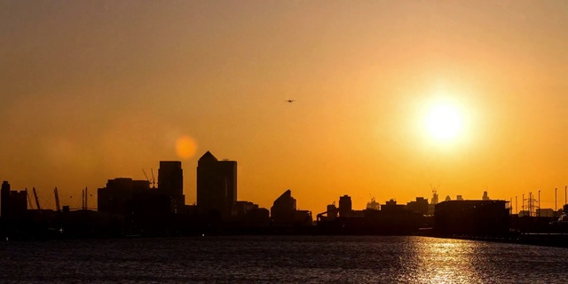 Video Reference: Sky, Sunset, Horizon, City, Skyline, Cityscape, Sunrise, Sun, Afterglow, Evening