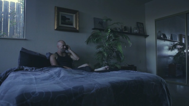 Video Reference: room, bedroom, bed, darkness, furniture, window, house, home, interior design, girl, Person