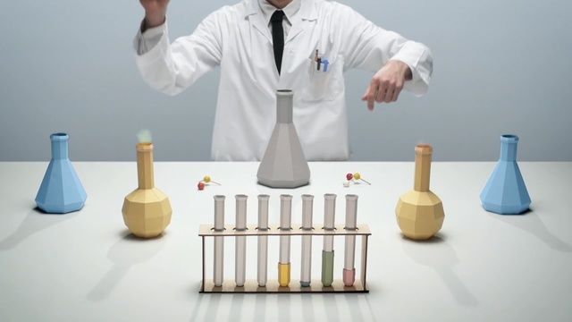 Video Reference: Product, Test tube, Laboratory equipment, Table, Chemistry, Laboratory, Furniture, Games, Laboratory flask, Person
