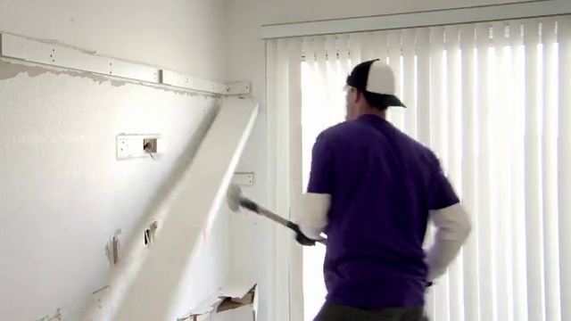 Video Reference: Wall, Ceiling, Shoulder, Plaster, Room, Floor, Plasterer, Molding, Paint, Flooring