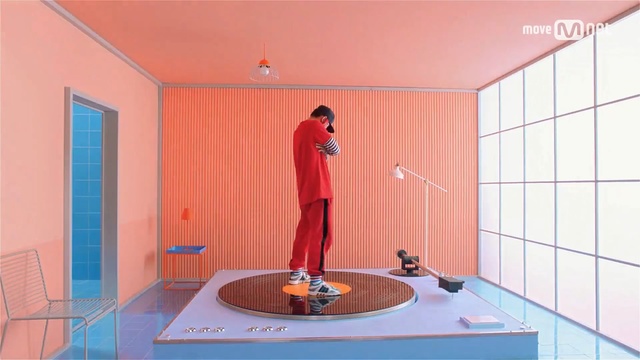 Video Reference: red, orange, room, pink, wall, ceiling, interior design, floor, flooring, bathroom