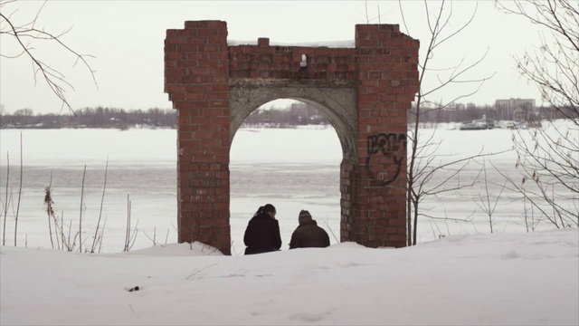 Video Reference: Arch, Snow, Winter, Architecture, Freezing, Tree, Bridge, Winter storm, Rock
