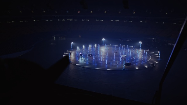 Video Reference: Blue, Light, Sky, Lighting, Night, Water, City, Architecture, Design, Stage