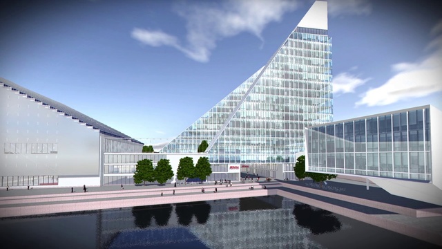 Video Reference: Architecture, Building, Property, Daytime, Commercial building, Headquarters, Mixed-use, Corporate headquarters, Real estate, Metropolitan area