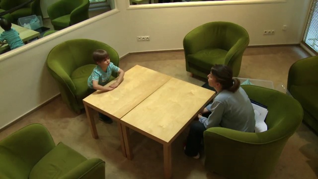 Video Reference: Green, Table, Furniture, Room, Play, Leisure, Child, Chair, Comfort, Interior design
