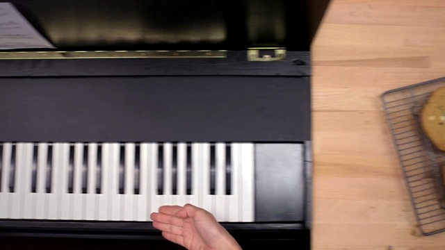 Video Reference: musical instrument, piano, keyboard, electric piano, digital piano, player piano, technology, pianet, musical keyboard, electronic device, topview, top shot, top view, Person