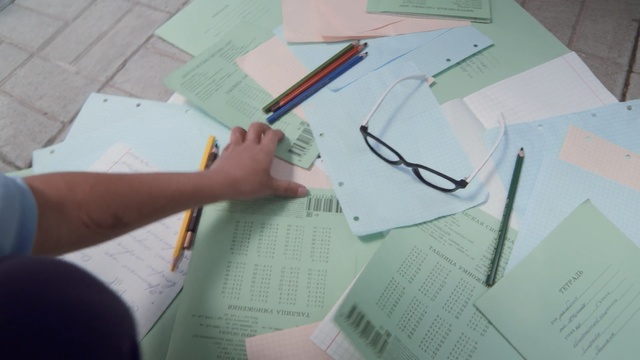 Video Reference: design, material, paper, font, angle, homework, pattern, writing