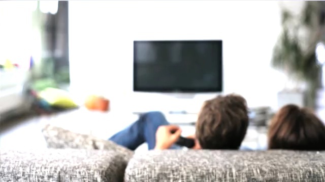 Video Reference: furniture, television, media, multimedia, product, interior design, Person