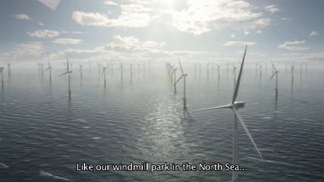 Video Reference: calm, wind, waterway, water, sky, ocean, sea, water resources, wind turbine, energy, Person