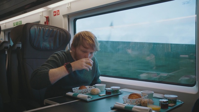 Video Reference: Transport, Vacation, Passenger, Train, Vehicle, Food, Tourism, Fast food, Eating