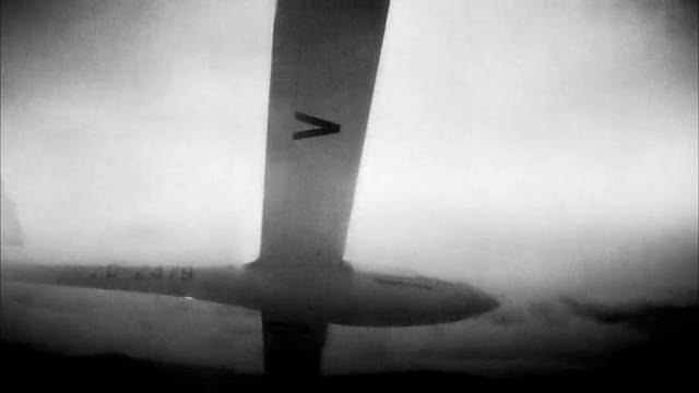 Video Reference: White, Sky, Atmosphere, Airplane, Aviation, Black-and-white, Propeller, Monochrome, Monochrome photography, Wing