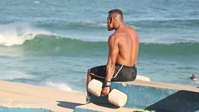 Video Reference: Barechested, board short, Surfing Equipment, Surfboard, Surfing, Male, Vacation, Muscle, Summer, Leisure