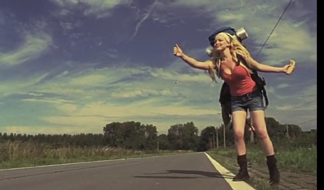 Video Reference: sky, recreation, leisure, fun, grass, sunlight, girl, jumping, vacation, happiness, Person