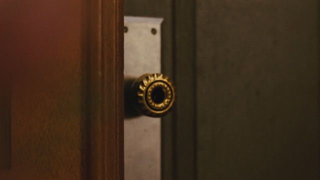 Video Reference: lock, door handle, wood, door, angle, hardware accessory, Person