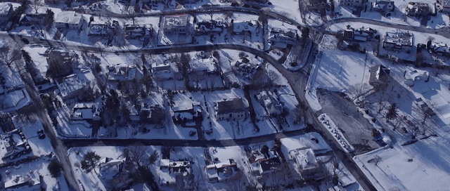 Video Reference: aerial photography, metropolis, urban area, bird's eye view, suburb, city, earth, sky, winter