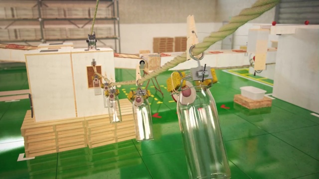 Video Reference: green, scale model, factory, floor, recreation, leisure centre, grass, Person