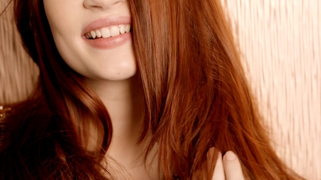 Video Reference: Hair, Face, Lip, Hairstyle, Hair coloring, Brown hair, Facial expression, Chin, Skin, Layered hair