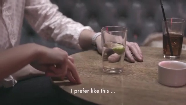 Video Reference: drink, stemware, wine glass, glass, tableware, drinkware, alcohol, finger, hand, glass bottle