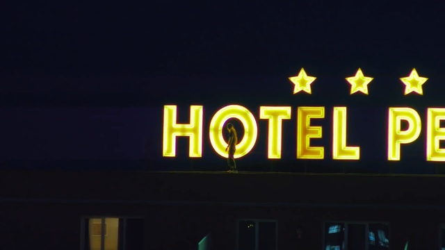 Video Reference: neon sign, night, electronic signage, neon, signage, lighting, darkness, sky, sign, font, Person