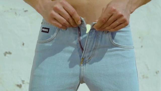 Video Reference: jeans, thigh, denim, trousers, shorts, abdomen, Person