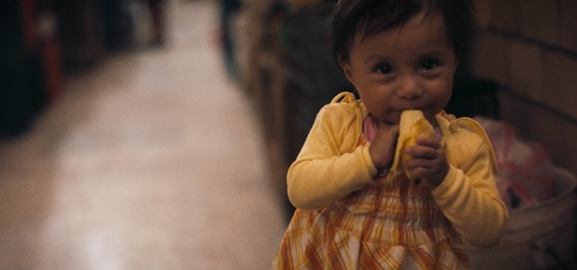 Video Reference: yellow, child, girl, hand, human, temple, finger, smile, eating