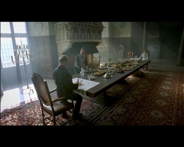 Video Reference: Furniture, Table, Room, Chair, Dining room, Screenshot, Adaptation, Flooring, Architecture, Stock photography